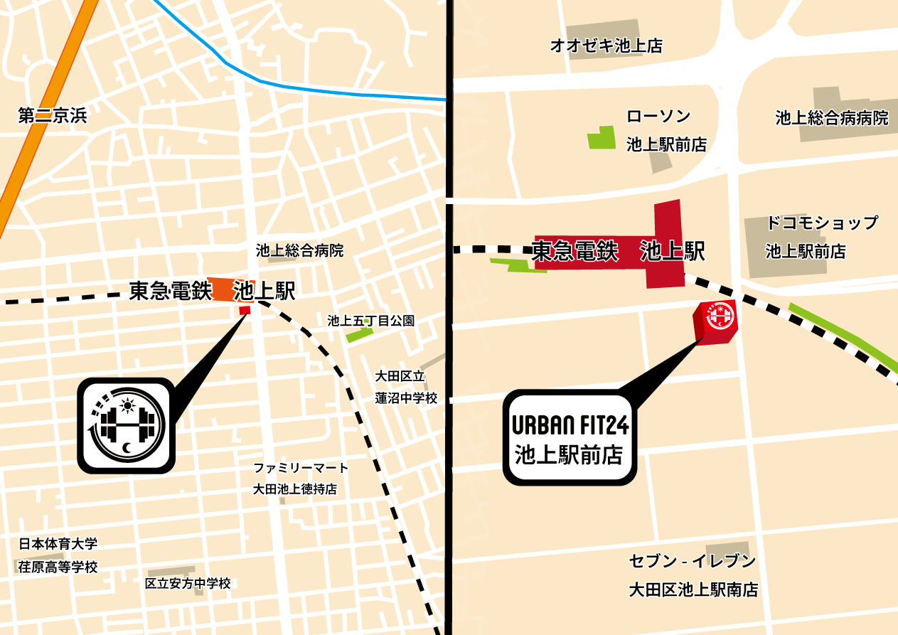 URBAN FIT24池上駅前店地図