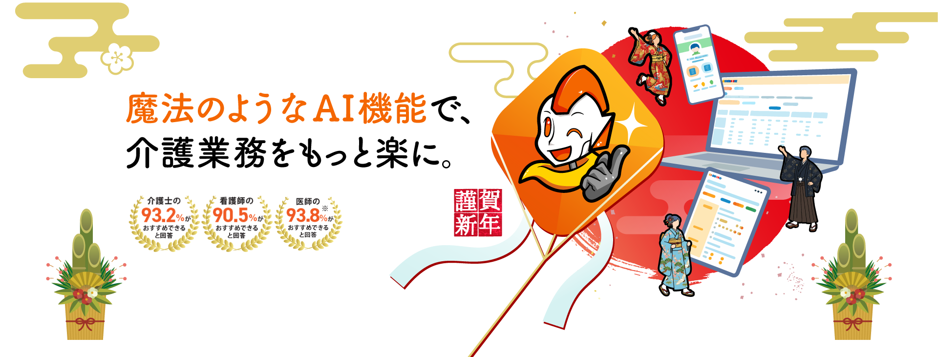 魔法のようなAI機能で、介護業務をもっと楽に。